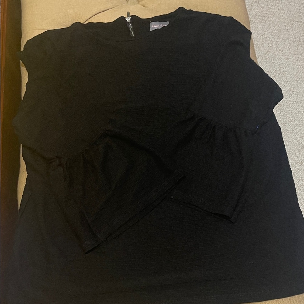 Elegant Black Long Sleeve Women's Top
